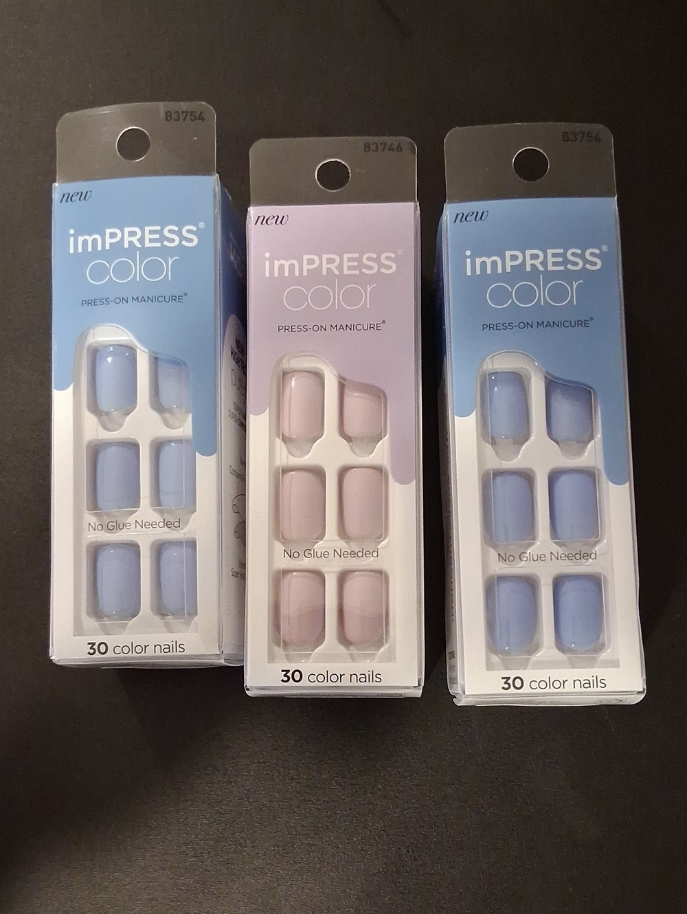 imPRESS Color Press-On Manicure - Blue and Purple New Unopened Box
